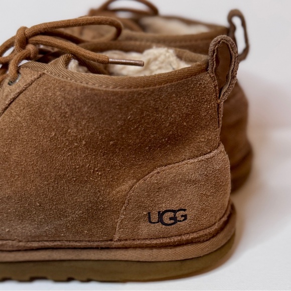 UGG Chestnut Suede Lace Up Chukka Boots Women’s 9 Shearling Lined - Picture 7 of 11